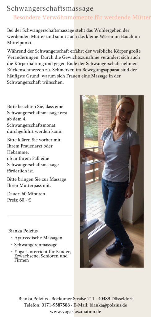Flyer Schwangerschaftsmassage - Rückseite